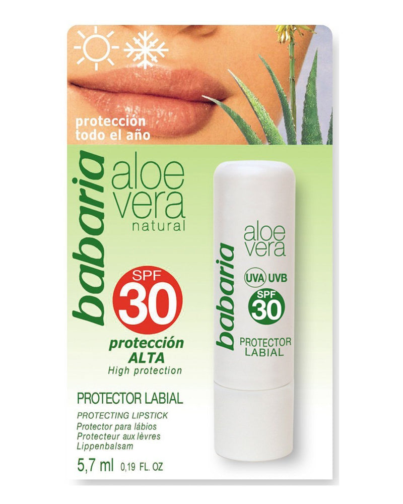 Babaria Aloe Vera UVA/UVB Protecting Lip Balm SPF 30 5.7ml - NewNest Australia