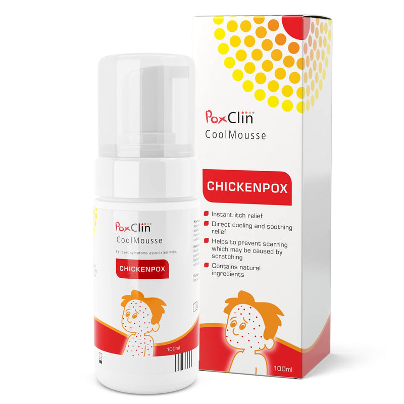 PoxClin CoolMousse Chicken Pox Treatment for Children - Chicken Pox Relief Kids - Relieve Symptoms and Itch of Chickenpox - Natural Ingredients - Cool Mousse Chicken Pox Cream Alternative - 100 ml - NewNest Australia