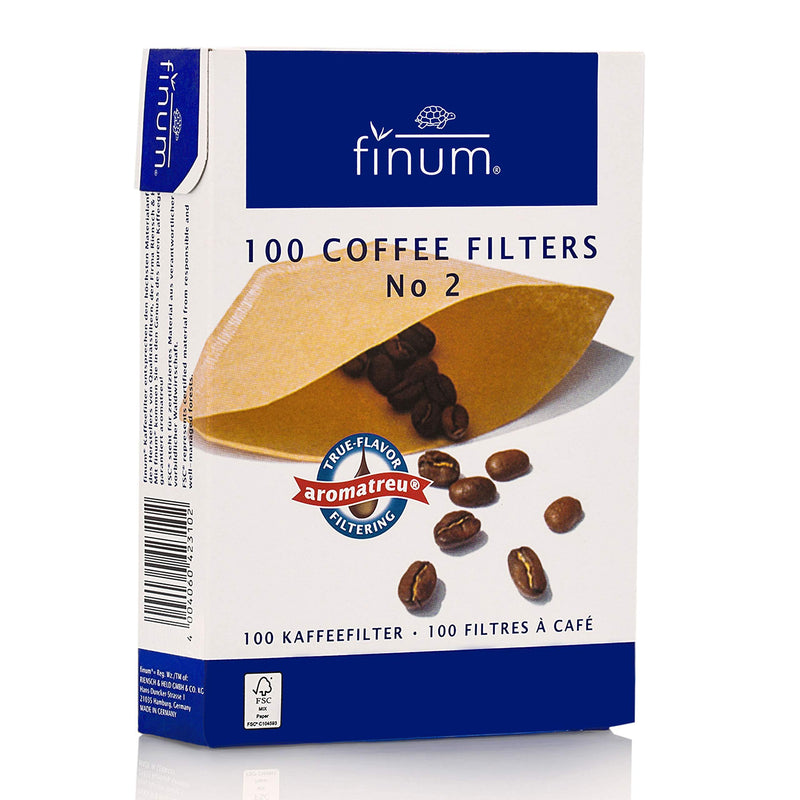 finum Coffee Filters No.2 Paper, Pack of 100, Brown 64/423.10.00 Size 2 - NewNest Australia