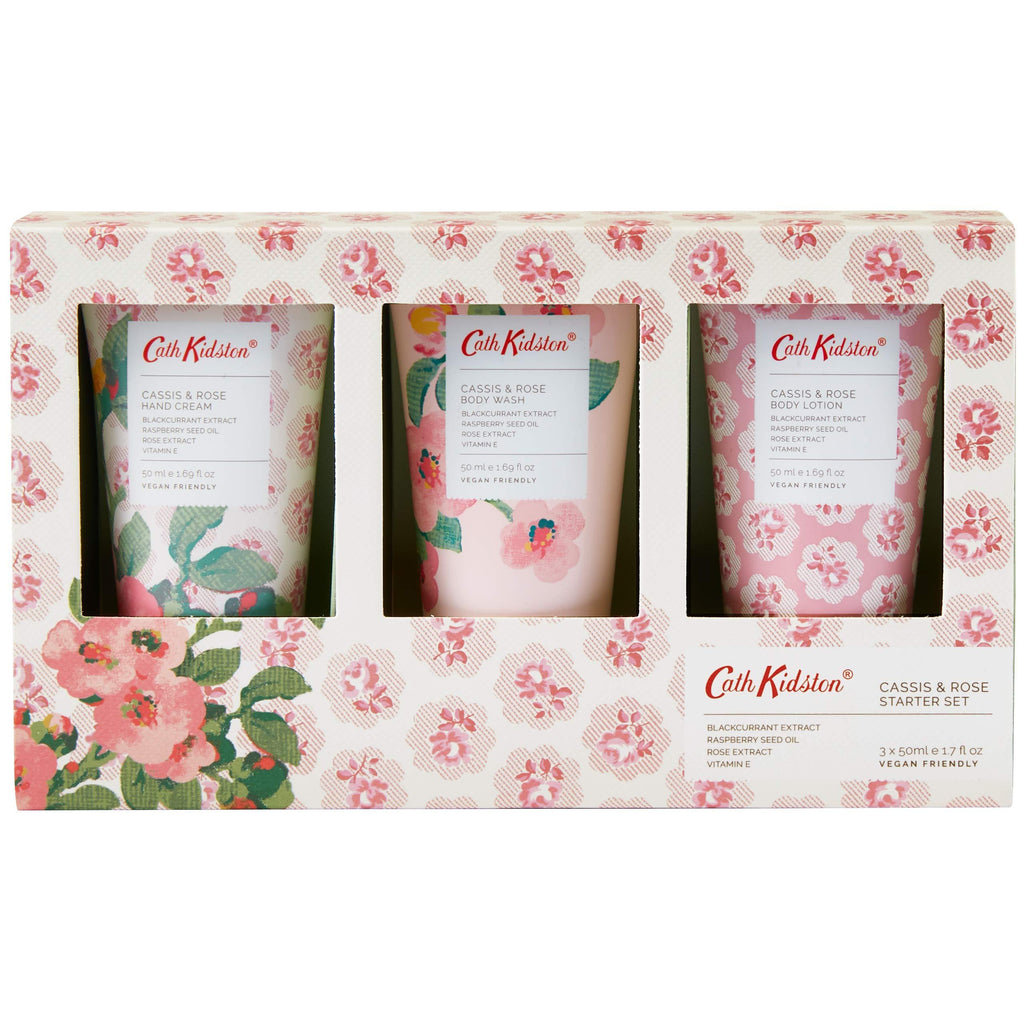 Cath Kidston Beauty Freston Cassis and Rose Beauty Starter Set (50 ml Hand Cream, 50 ml Body Lotion and 50 ml Body Wash) Freston Cassis & Rose - NewNest Australia