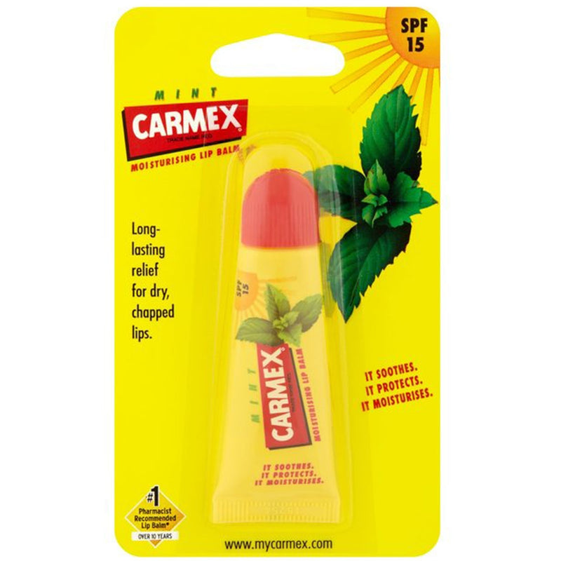 Carmex Mint Moisturizing Lip Balm Tube SPF 15 For Dry & Chapped Lips 10g - NewNest Australia