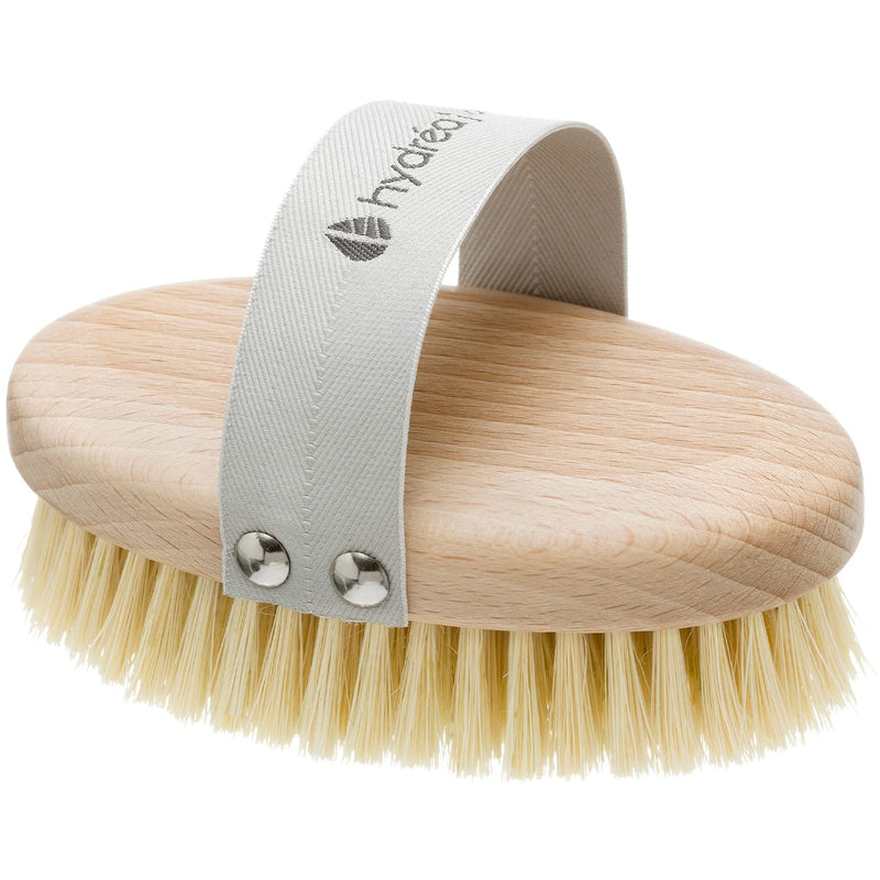 Hydrea London Body Brush - Exfoliating Dry Scrubber, Cellulite Remover, & Skin Exfoliator, Helps Improve Lymphatic Flow - 100% Vegan, FSC® Certified Beechwood, & Natural Cactus Bristle Body Brush Only - NewNest Australia
