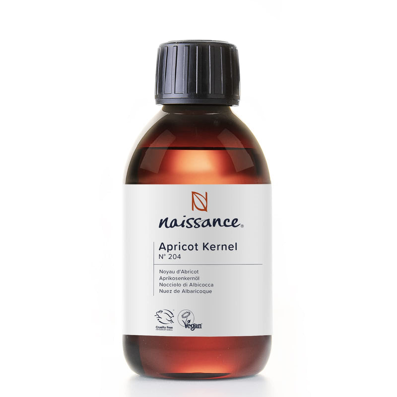 Naissance Apricot Kernel Oil 250ml - Pure, Natural, Vegan, No GMO - Ideal for Aromatherapy and as a Massage Base Oil - Moisturises & Conditions Hair & Skin - NewNest Australia