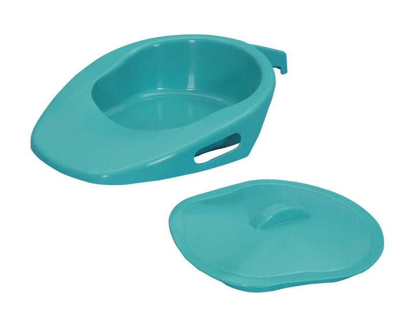 Performance Health Fracture Bed Pan with Lid, Easy to use Men and Women Commode for Bedbound, Elderly, Disabled and Handicapped Users, Green Colour Green w/ Lid - NewNest Australia