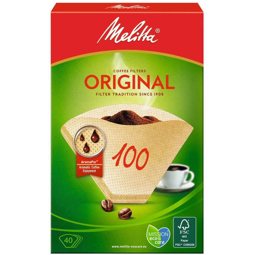 Melitta Coffee Filters 100/40 Natural Brown (Pack of 40 Filters) - NewNest Australia