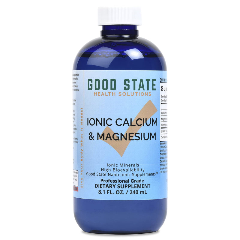Good State | Ionic Calcium & Magnesium | Natural | Nano Sized Mineral Technology | Professional Grade | Supports Healthy Absorption of Minerals Levels | 48 Servings | 8 Fl oz Bottle - NewNest Australia