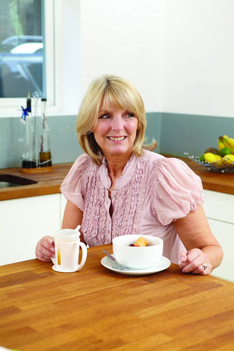 Homecraft Clear Beakers with Holder, Easy to Grip Double Handle is Ideal for Those with Weak Grasp, Wide Base for Stability, Two Mugs and Two Spouted Lids (Eligible for VAT relief in the UK) - NewNest Australia