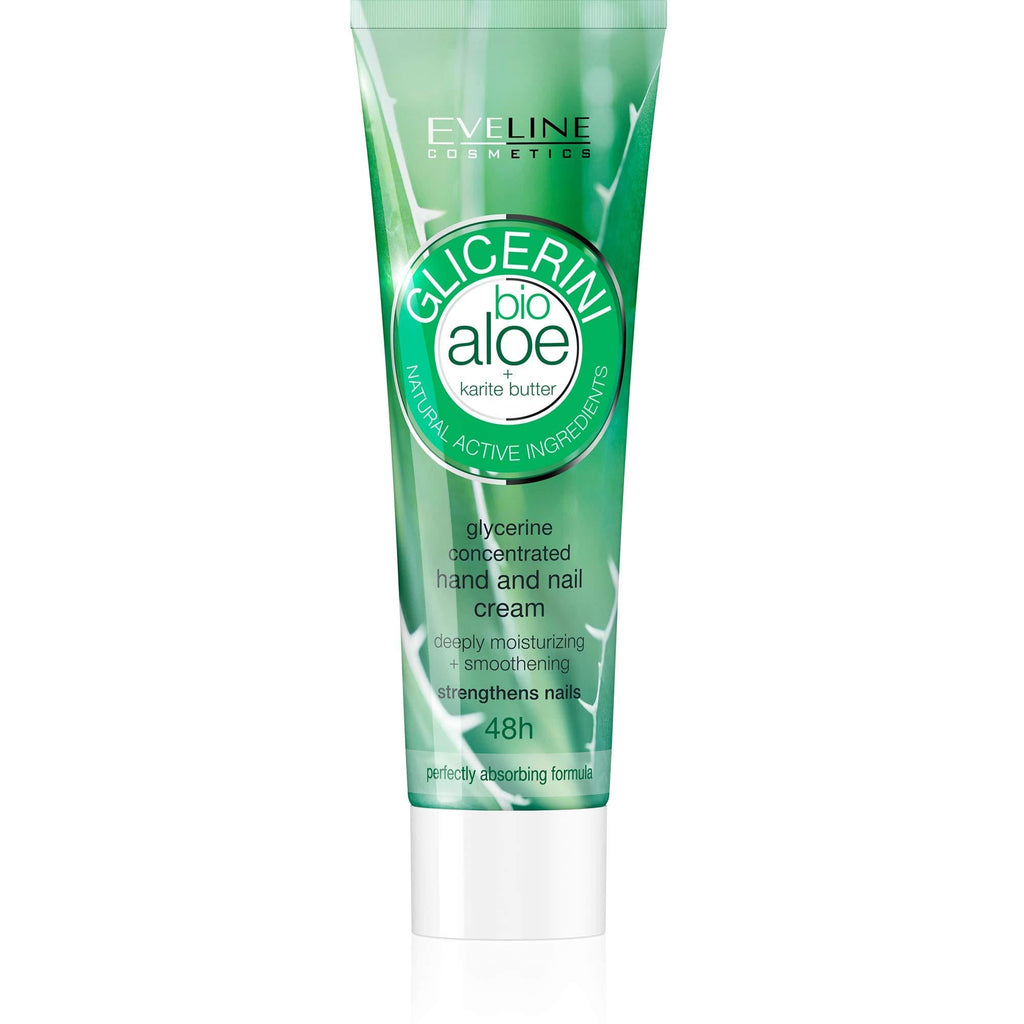 Eveline Cosmetics Glicerini Moisturising Hand Cream with Aloe Vera Extract | 100 ML | Dry Hands Treatment Hydro Boost Repair Cream | Fast-Absorbing Daily Skin Care | Protective Properties - NewNest Australia