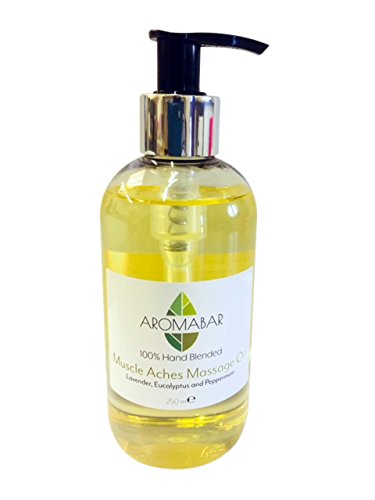 Aromabar Muscle Aches & Pains Massage Oil 250ml with Lavender, Eucalyptus, Peppermint Pure Essential Oils Pre-Blended 100% Natural Ingredients Pump Dispenser Included - NewNest Australia