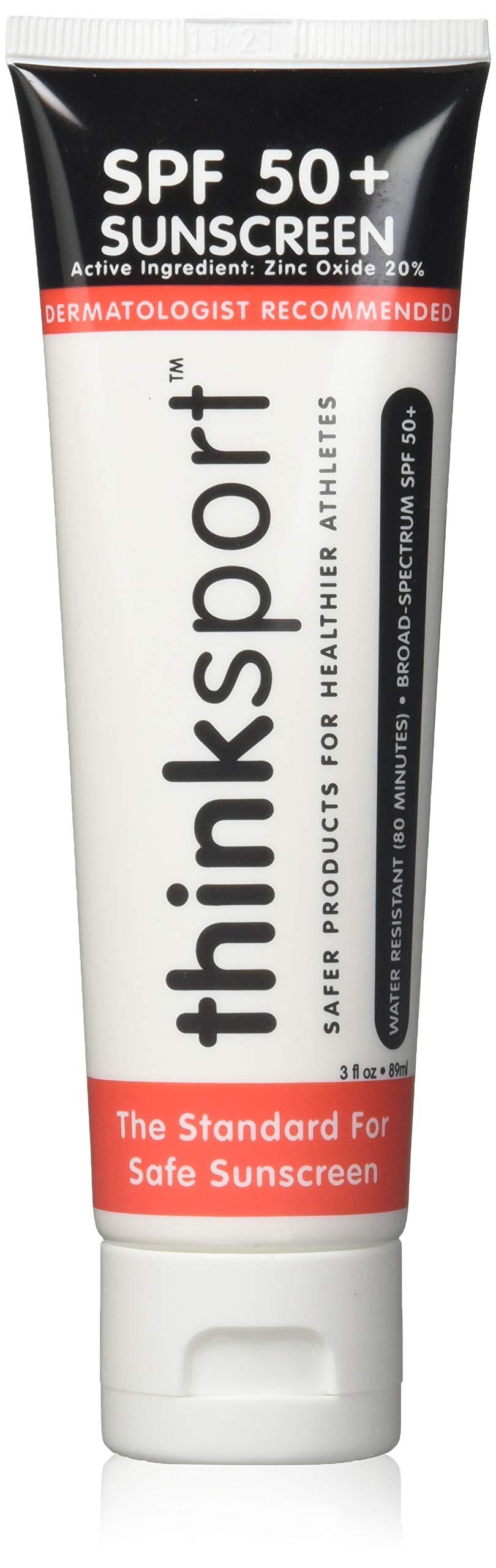 ThinkSport Sunscreen 50 SPF 89ml (3oz) - Safer Zinc Oxide Mineral Formulation - Ideal for all Sport and Outdoor Pursuits - Non-Toxic Ingredients 89 ml (Pack of 1) - NewNest Australia