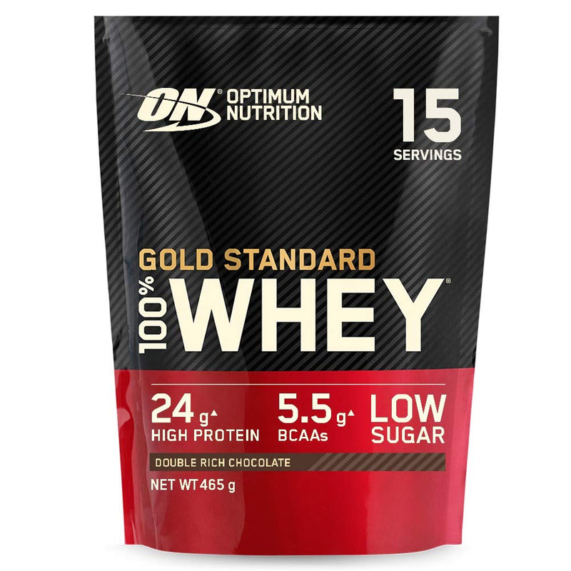 Optimum Nutrition Gold Standard Whey Protein, Muscle Building Powder With Naturally Occurring Glutamine and Amino Acids, Double Rich Chocolate, 15 Servings, 465g, Packaging May Vary - NewNest Australia