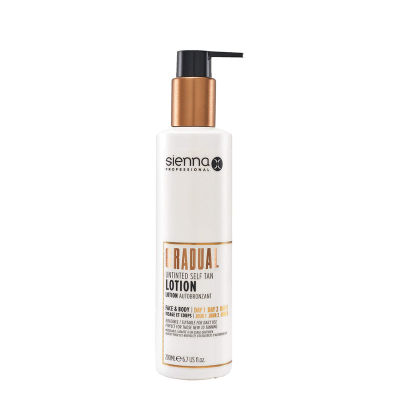 Sienna X Untinted Gradual Self Tan Lotion 200ml. For A Natural, Glowing, Streak Free Tan. Vegan Moisturiser With Anti-Cellulite Formula. Quick Drying And Non Sticky Tan with Coconut Scent. - NewNest Australia