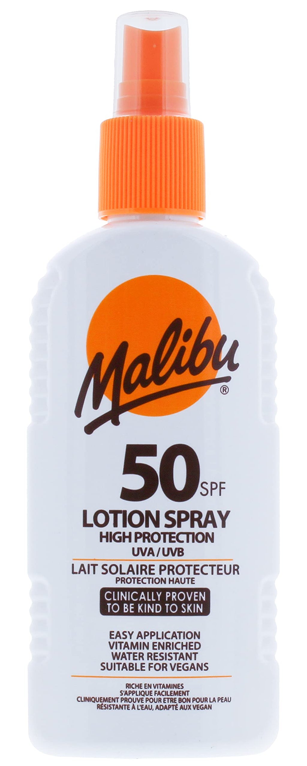 Malibu High Protection Water Resistant Vitamin Enriched SPF 50 Sun-Screen Lotion Spray with Aloe Vera Extract, 200ml - NewNest Australia