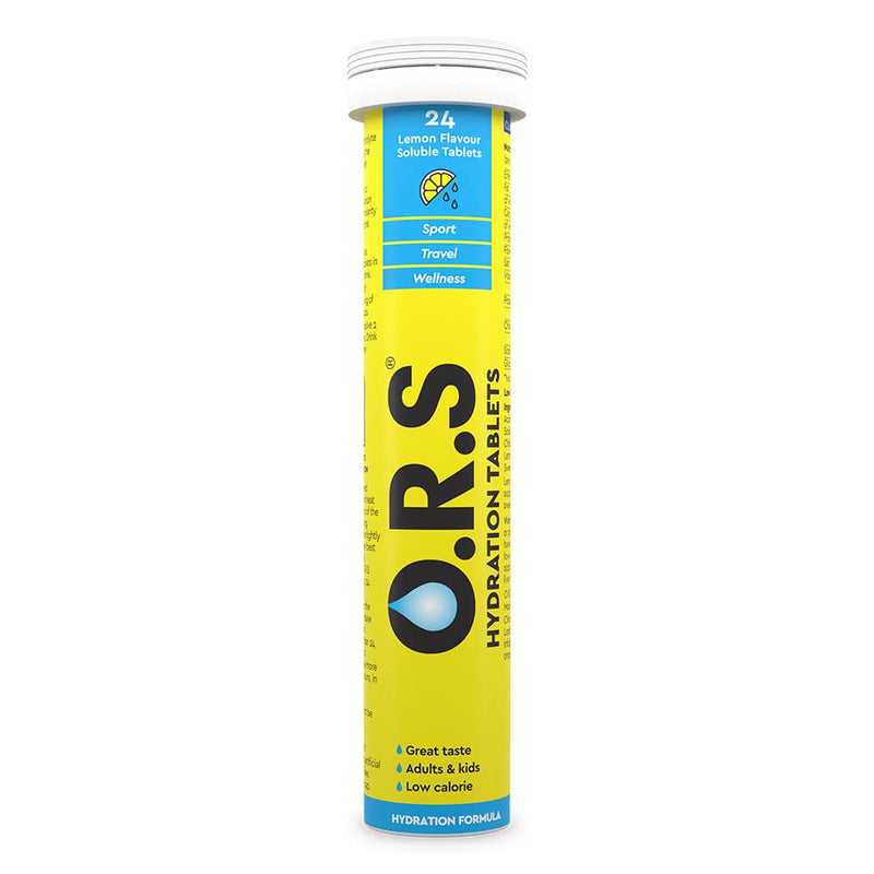 O.R.S Hydration Tablets with Electrolytes, Vegan, Gluten and Lactose Free Formula – Soluble Sports Hydration Tablets with Natural Lemon Flavour, 24 Tablets 24 Count (Pack of 1) - NewNest Australia