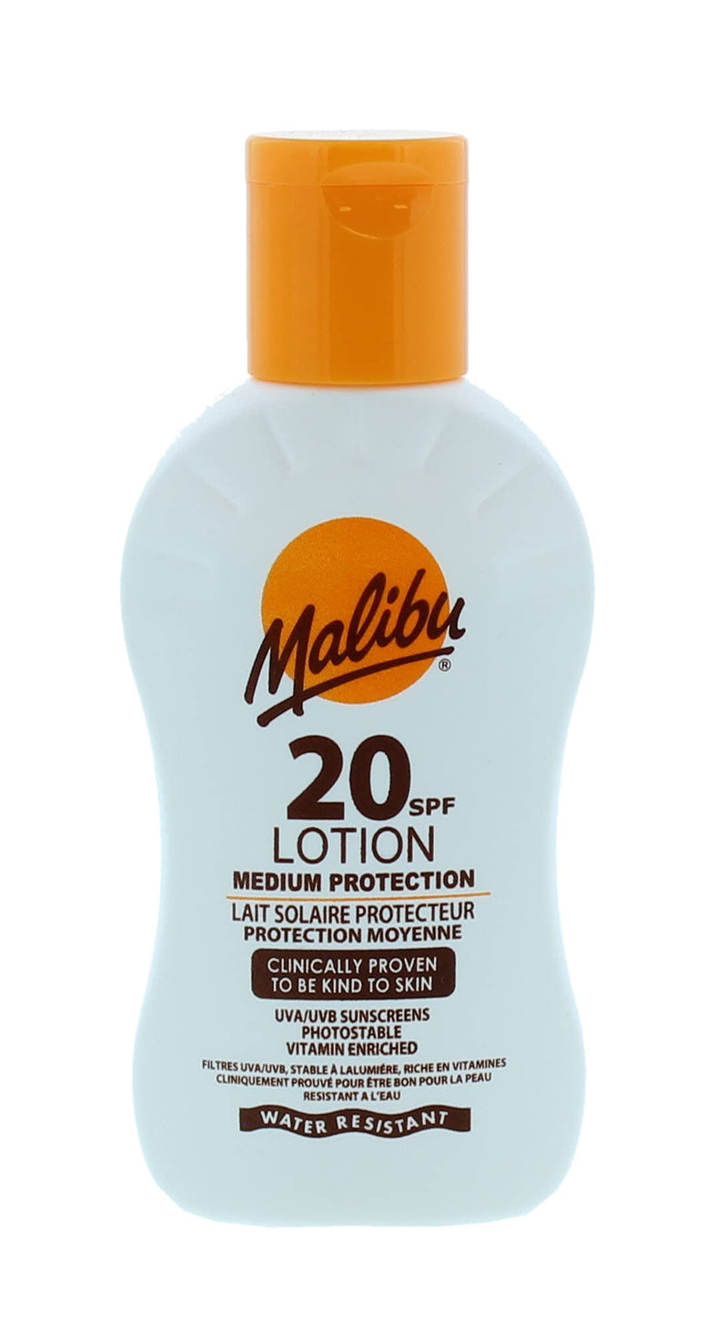 Malibu Medium Protection Water Resistant Vitamin Enriched SPF 20 Sun-Screen Lotion, 100ml 100 ml (Pack of 1) - NewNest Australia