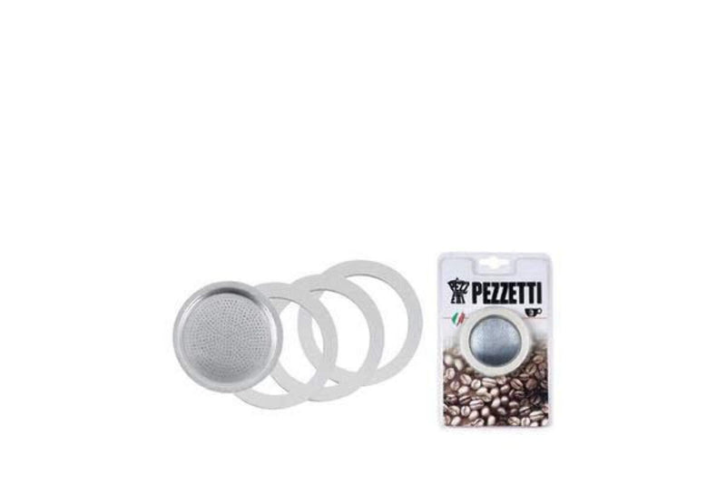 Pezzetti 6 Cup Washers and Filter Moka Pot, White - NewNest Australia