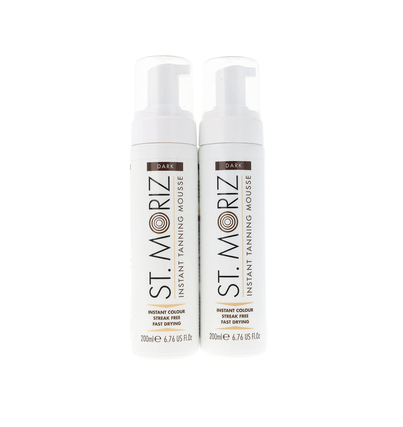 St Moriz Instant Self Tanning Mousse in Dark Tone - All Skin Types - 2 x 200 ml - NewNest Australia