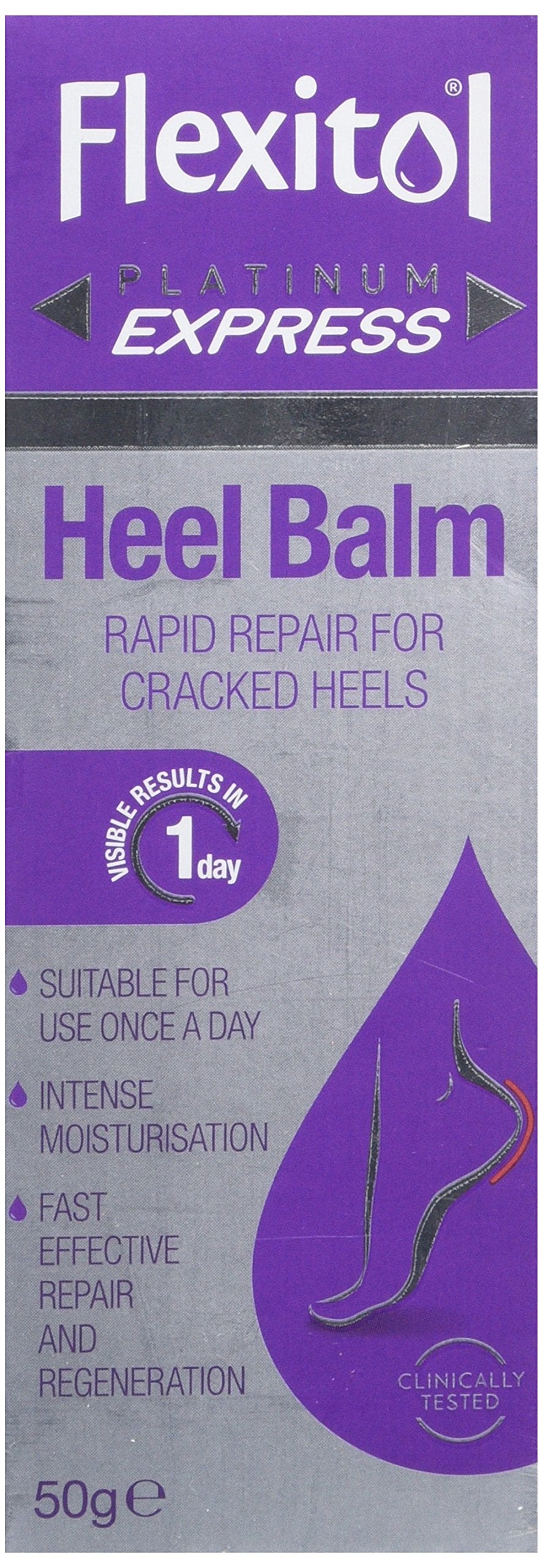 Flexitol Platinum Express Heel Balm, Rapid Repair for Cracked Heels and Dry Feet - 50 g - NewNest Australia