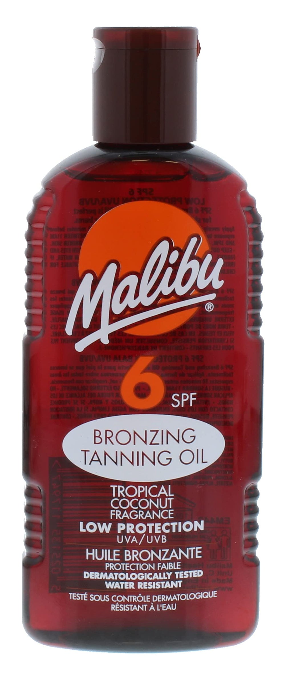 Malibu Low Sun Protection Water Resistant Bronzing Tanning Oil SPF 6 with Tropical Coconut Fragrance, 200ml - NewNest Australia