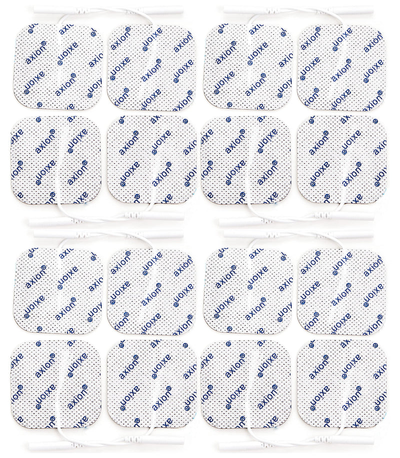 Axion Pack of 16 Electrodes. Square Self-Adhesive Pads 5x5cm for TENS EMS Units with 2mm Connection | Pads for Pain Treatment, Muscle Growth and Massage - NewNest Australia