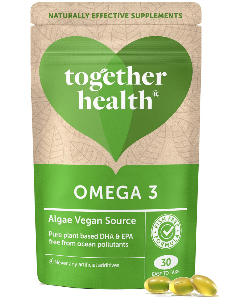 Algae Omega 3 – Together Health – Pure Algae Omega 3 – Unique Plant Source of DHA & EPA – Vegan Friendly - Made in The UK – 30 Softgels 30 Count (Pack of 1) - NewNest Australia