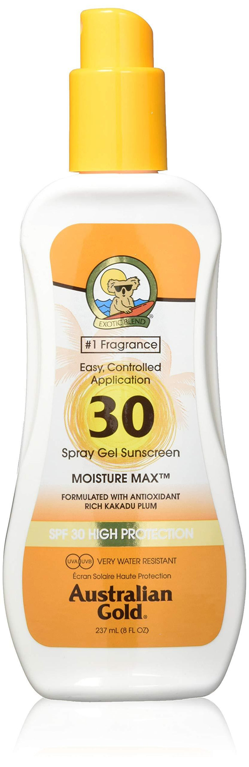 Australian Gold SPF 30 Plus High Protection Water Resistant Spray Gel 237ml - NewNest Australia