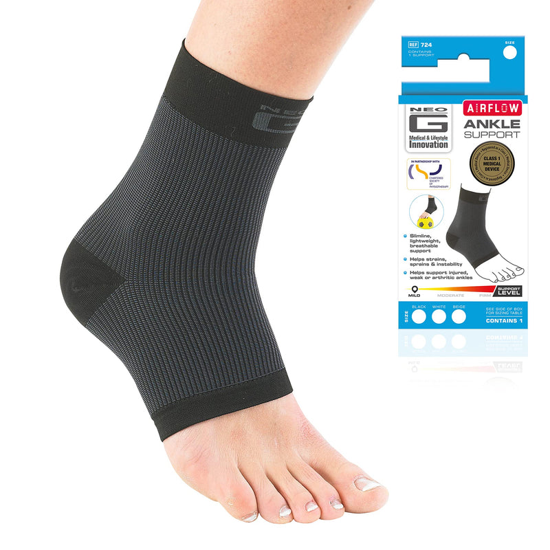 Neo G Ankle Support Running, Sports, Daily Wear - Ankle Brace, Achilles Tendonitis Support, Sprained Ankle Supports for Weak Ankles and Joint Pain. Multi Zone Ankle Compression - Airflow - S – Black - NewNest Australia