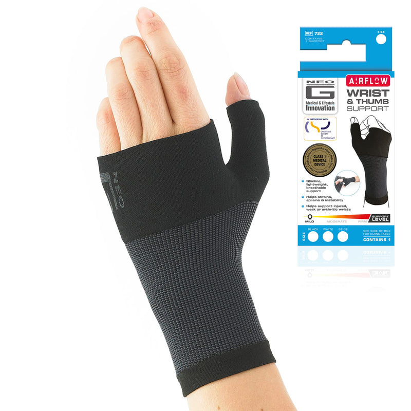 Neo G Wrist and Thumb Support for Arthritis, Joint Pain, Tendonitis, Sprain, Hand Instability - Wrist Support for Sports, Daily Wear – Wrist Brace Multi Zone Wrist Compression Hand Support - L - Black Large: 19-23 cm - NewNest Australia