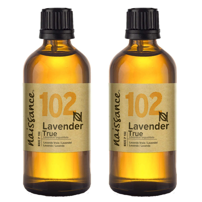 Naissance True Lavender Essential Oil (No. 102) - 200ml (2x100ml) - Pure, Natural, Cruelty Free, Vegan, Steam Distilled and Undiluted - Use in Aromatherapy, Massage Blend, Humidifiers & Diffusers - NewNest Australia