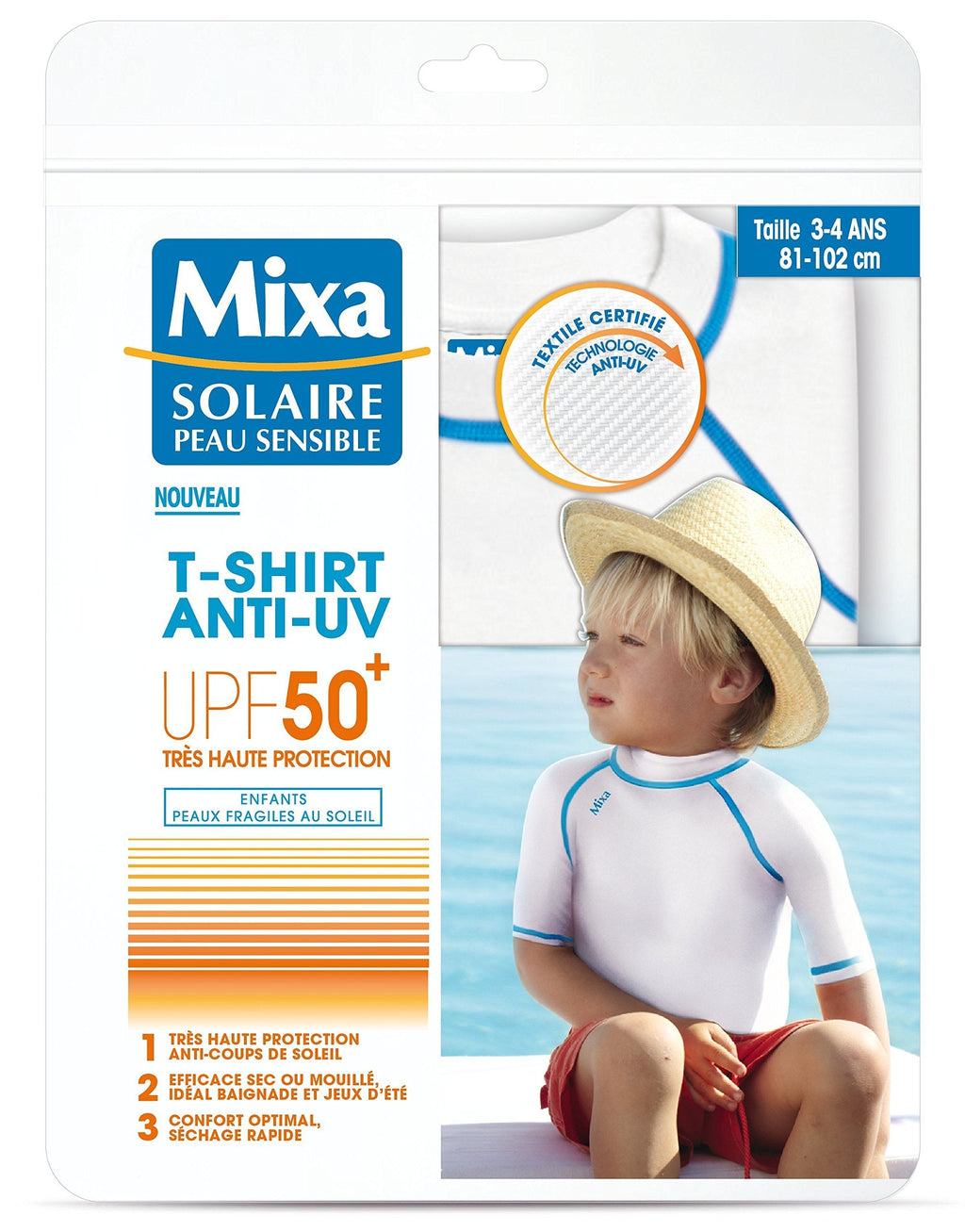 Mixa Solaire Anti-UV Sensitive Skin Children's T-Shirt Size 3 to 4 Years White - NewNest Australia