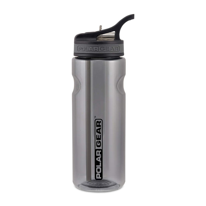 Polar Gear Aqua Grip Bottle – BPA-Free Reusable Sports Water Bottle & Foldable Straw – Drink at the Gym, in the Car & Outdoors – Clear Tritan Plastic & Dishwasher Safe – Black, 650ml - NewNest Australia