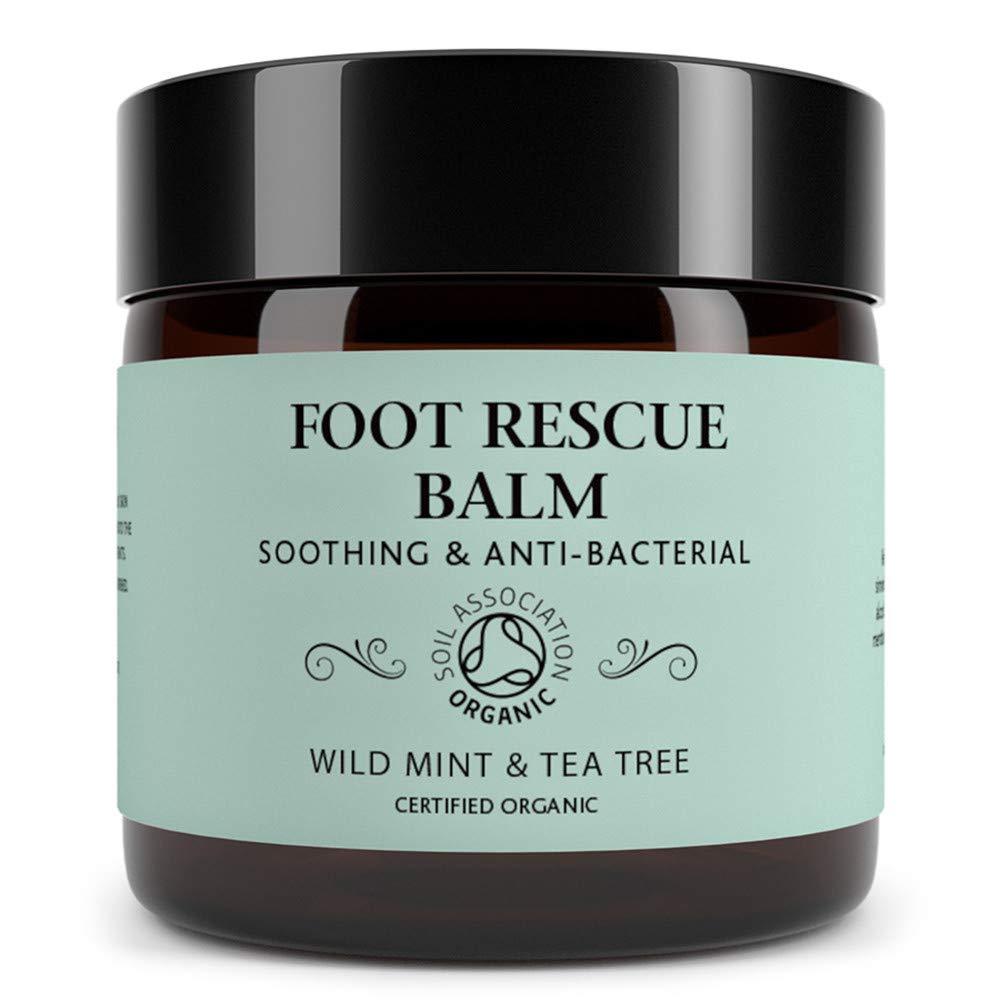 Foot Rescue Balm for Cracked Heels, Very Dry Skin & Athletes Foot Cream Treatment - 100% Natural and Certified Organic, Chemical Free Safe for Diabetics, Mint & Tea Tree (60g) 60 g (Pack of 1) - NewNest Australia