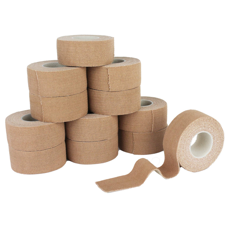 TIGERTAPES - Pack of 12 Tiger Club Elastic Adhesive Bandage (2.5cm x 4.5m) - Easy to Apply EAB Sports Tape for Sports Healthcare Professionals - Provides Stable Support - Beige 25cm x 45m Beige (12 X Rolls) - NewNest Australia