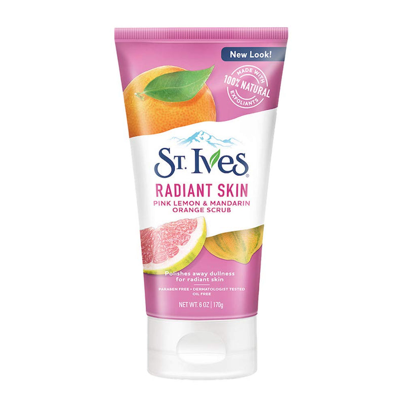 St. Ives Radiant Skin Face Scrub For Dull Skin Pink Lemon and Mandarin Orange Dermatologist-Tested Face Wash Scrub With 100 percent Natural Exfoliants 6 oz / 170gm - NewNest Australia