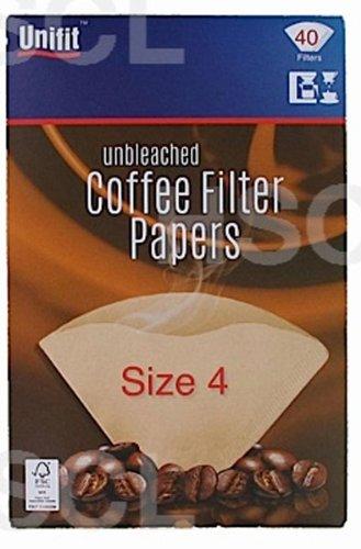 Unbleached Four Cup Coffee Filter Papers Pack of 40 1-4 Cups Size 4 - NewNest Australia