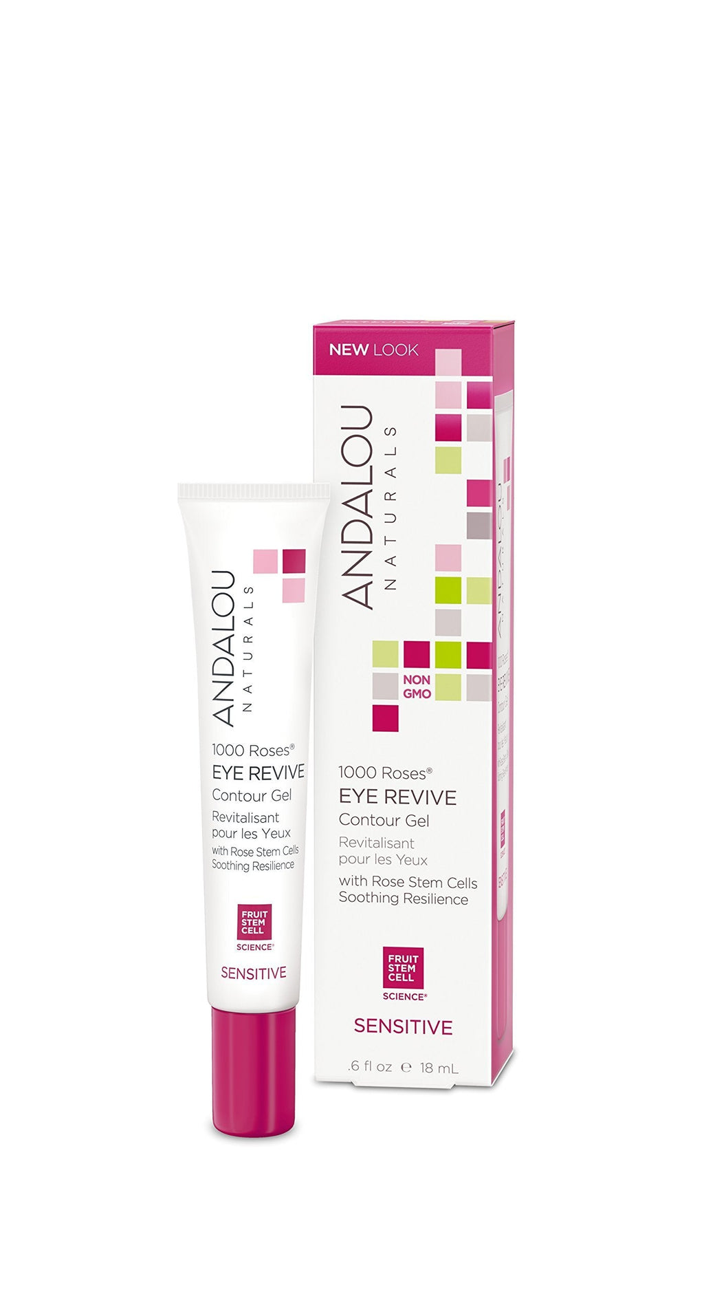 Andalou Naturals 1000 Roses Eye Revive Contour Gel, 0.6 oz, for Sensitive, Dry, Delicate or Easily Irritated Skin, Soothes & Calms - NewNest Australia