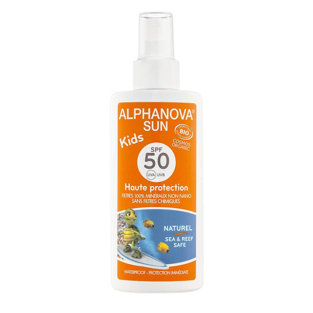 Alphanova Sun, Organic Sunscreen Spray For Kids, High Protection with SPF 50, Waterproof,125 ml - NewNest Australia