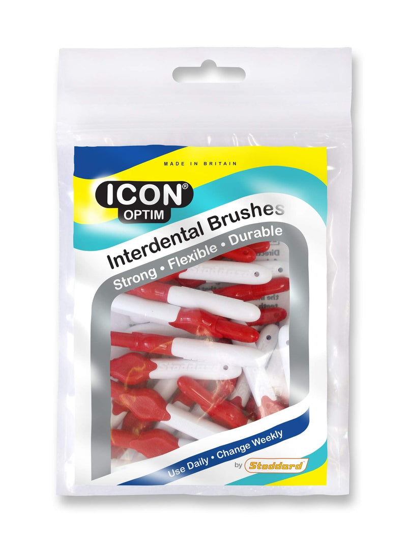 25 Stoddard ICON Interdental Brushes. VALUE PACK. All with extendable handles.CHOOSE FROM Four different sizes and colours available. FLOSS, Toothpick, PLAQUE TARTAR REMOVAL ORAL HYGIENE - Red 0.5 mm - NewNest Australia