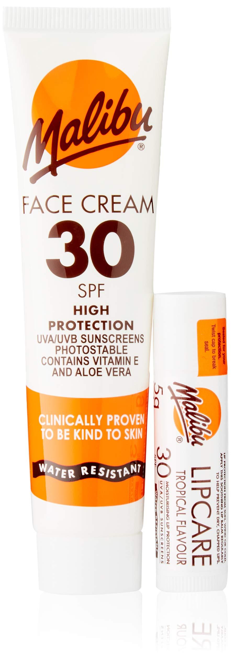 Malibu Duo Pack Sun Protection Face Cream and Lip Balm SPF 30 Water Resistant - NewNest Australia