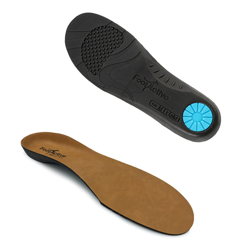 Orthotic Arch Support Insoles | FOOTACTIVE NATURE PLUS | Full-Length Leather Arch Support Insole To Relieve Heel Pain, Plantar Fasciitis, Knee Pain, Back Pain and Achilles Tendonitis 11-13 - NewNest Australia