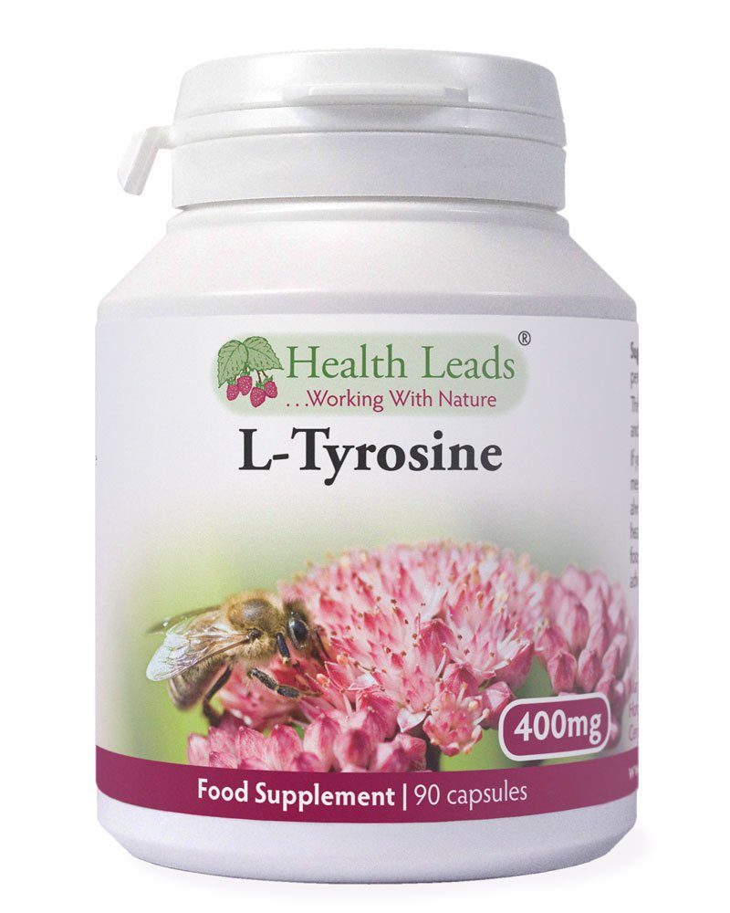 L-Tyrosine (Extra Strength) 400mg x 90 Capsules, for Mental Alertness, Focus, Stress & Sleep, Free Form Amino Acid Supplement, Non-GMO, Vegan, Magnesium Stearate Free & No Nasties, Made in Wales - NewNest Australia