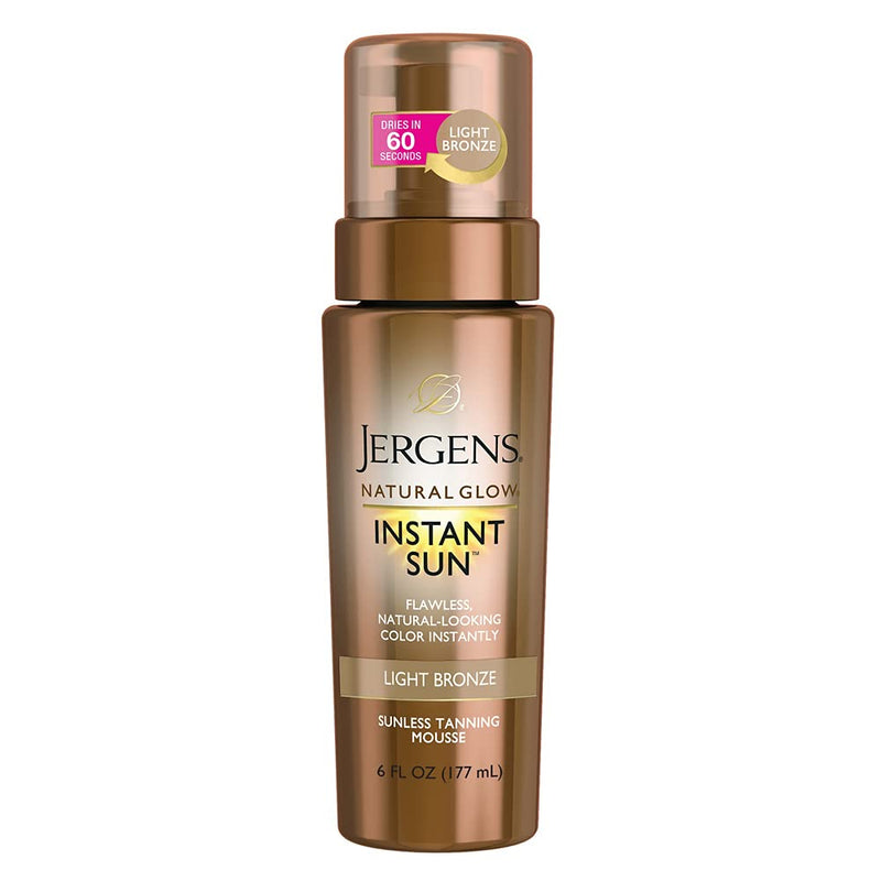 Jergens Natural Glow Instant Sun Sunless Tanning Mousse for Body, Light Bronze, 6 Ounces - NewNest Australia