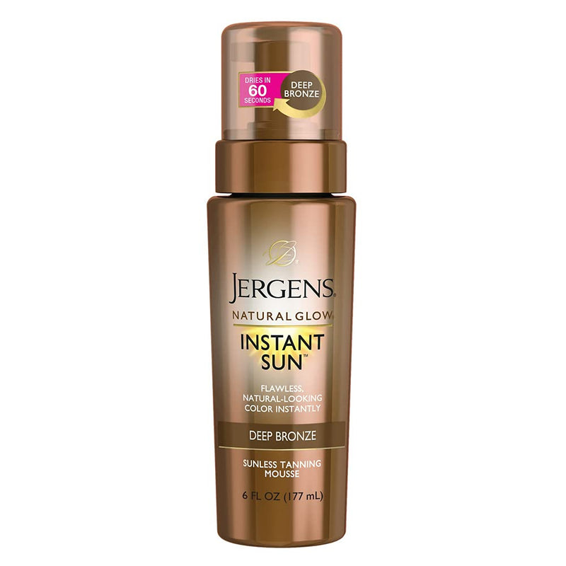 Jergens Natural Glow Instant Sun Sunless Tanning Mousse for Body, Deep Bronze, 6 Ounces - NewNest Australia