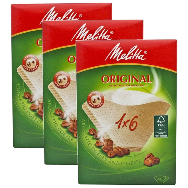 Genuine Original Melitta 1 x 6 Coffee Machine Brown Paper Filters (4 Packs of 40) Pack Quantity: 4 Packs of 40 Filters - NewNest Australia