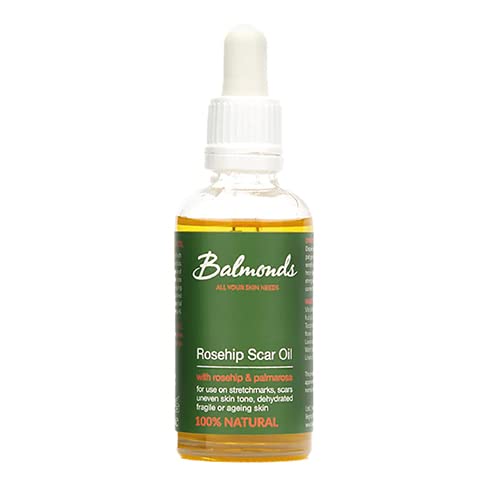 Balmonds Rosehip Scar Oil 50ml - Cold Pressed 100% Natural Oil - Removes Scars, Skin Markings, Uneven Skin Tone, Acne Scars and Stretch Marks - Hydrating, Nourishing & Moisturising - NewNest Australia