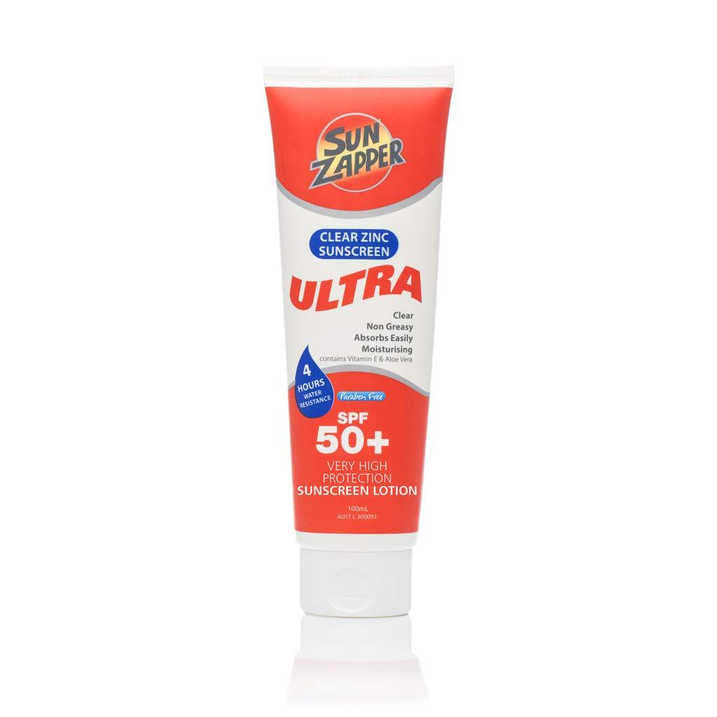 Sun Zapper Clear Zinc Oxide Sunscreen - Ultra SPF 50+ UVA UVB Paraben Free - Very High Sun Protection Sunscreen/Sunblock for Face & Body Shield. Adults & Kids Size Tube. 100 ml, 3.4 oz - NewNest Australia
