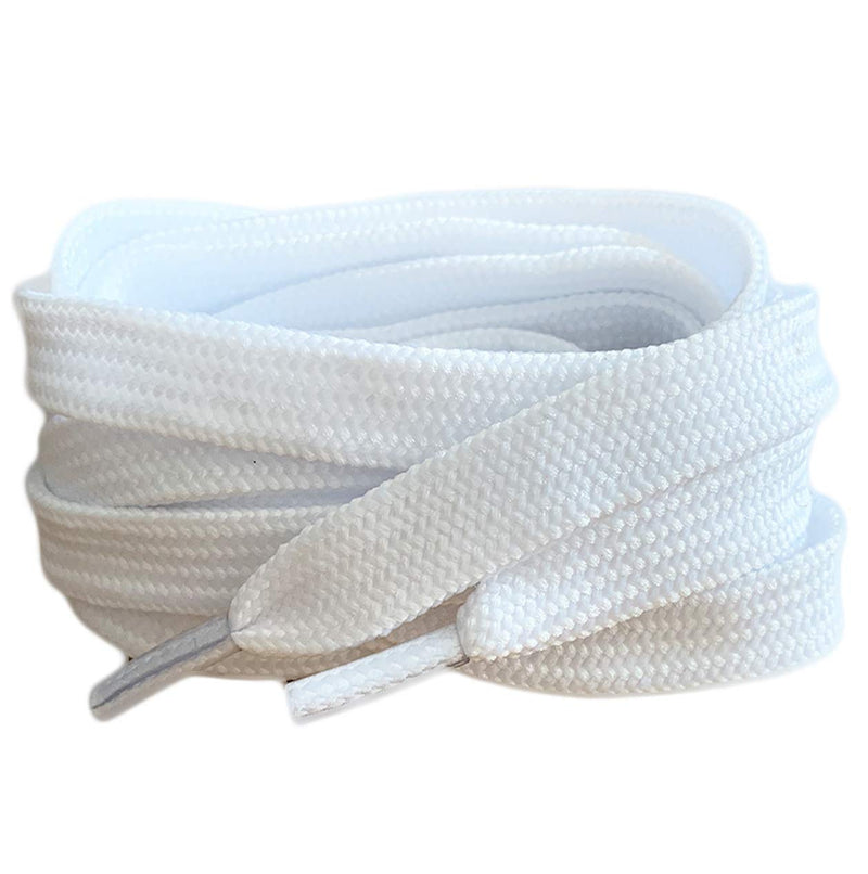 White Coloured Smart Laces® Flat Trainer Shoe laces ideal replacement laces for adults or kids trainers football boot sports tennis shoes Shoelaces 60cm / 23.5 Inches Long - NewNest Australia