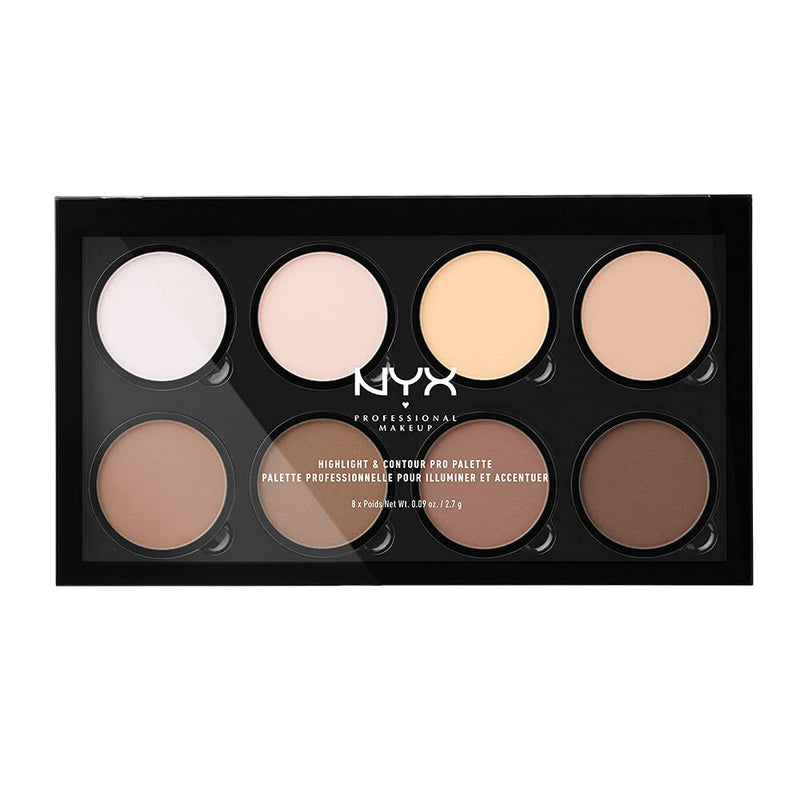 NYX Professional Makeup Highlight & Contour Pro Palette, Powder Contour Kit, Eight Blendable Matte and Pearly Shades Individual - NewNest Australia