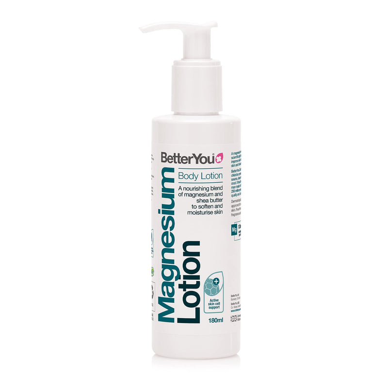 BetterYou Magnesium Body Lotion | Nourishing Blend of Natural Zechstein Transdermal Magnesium and Shea Butter to Soften and Moisturise Skin | Palm-Oil Free | 180ml - NewNest Australia