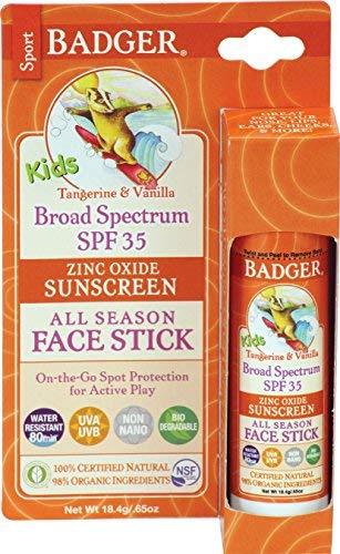 Badger Company, Kids Sport Sunscreen All Season Face Stick, SPF 35, Tangerine & Vanilla, .65 oz (18.4 g) - NewNest Australia